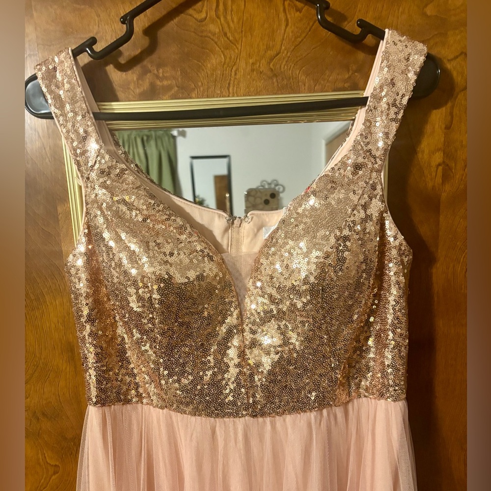 Elegant Rose Gold Sequin Dress
